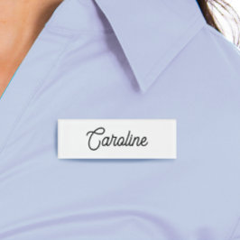 かわいいスクリプト従業員スタッフプレーン白い名前タグ 名札