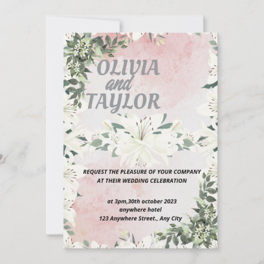 かわいいスクリプト招待状結婚ズ シーズンカード (正面)