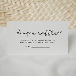 かわいいスクリプト赤ちゃんシャワーおむつラッフルインサート エンクロージャーカード