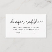 かわいいスクリプト赤ちゃんシャワーおむつラッフルインサート エンクロージャーカード (正面)