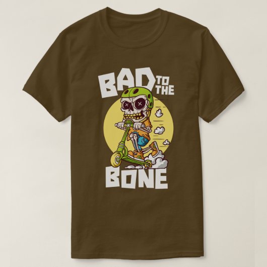かわいいスクーターの骨格に悪い Tシャツ (デザイン正面)
