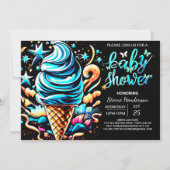 かわいいスクープのアイスクリームボーイ赤ちゃんシャワー 招待状 (正面)