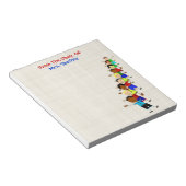 かわいいスクールキッズイラストレーション先生メモ帳 ノートパッド (アングル)