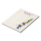 かわいいスクールキッズイラストレーション先生メモ帳 ノートパッド (回転)