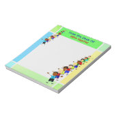 かわいいスクールキッズイラストレーション先生メモ帳 ノートパッド (回転)