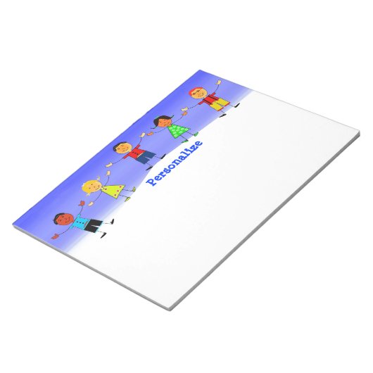 かわいいスクールキッズ先生パーソナライズされたメモ帳 ノートパッド (アングル)