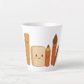 かわいいスクールツール – 透明 カフェラテマグ (正面)