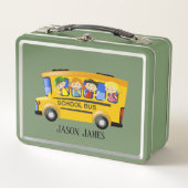 かわいいスクールバスの名前 メタルランチボックス (正面)