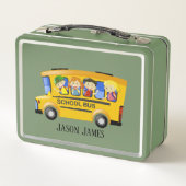 かわいいスクールバスの名前 メタルランチボックス (裏面)