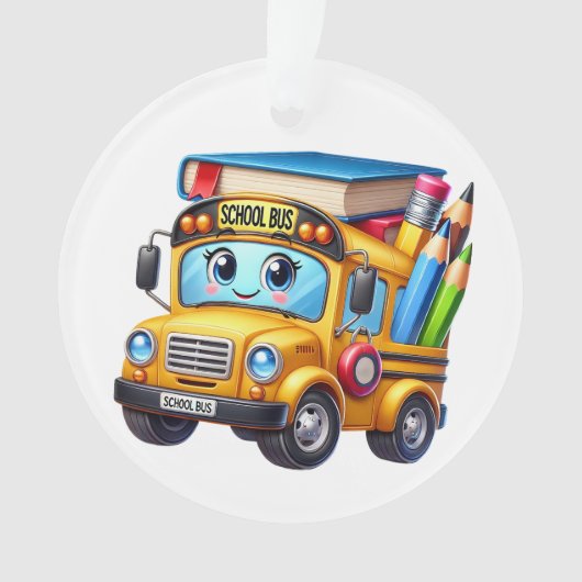 かわいいスクールバスオーナメント オーナメント (正面)