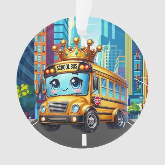 かわいいスクールバスオーナメント オーナメント (正面)