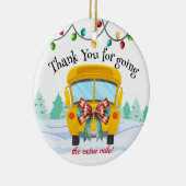 かわいいスクールバスドライバーありがとうギフトクリスマス セラミックオーナメント (右)