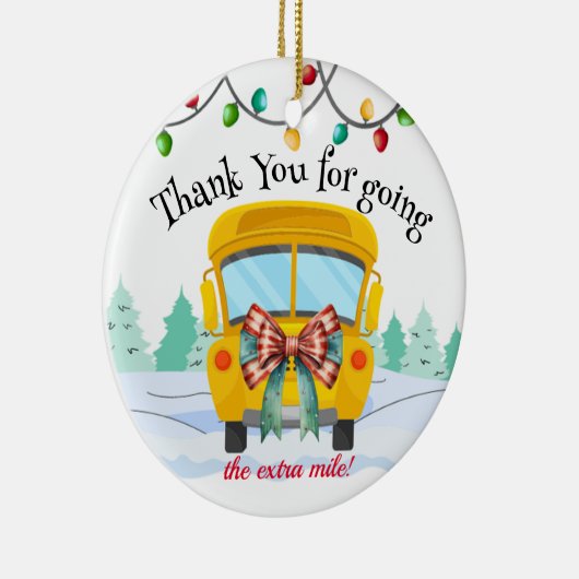 かわいいスクールバスドライバーありがとうギフトクリスマス セラミックオーナメント (右)