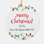 かわいいスクールバスドライバーありがとうギフトクリスマス セラミックオーナメント (裏面)