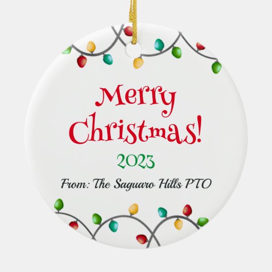 かわいいスクールバスドライバーありがとうギフトクリスマス セラミックオーナメント (裏面)