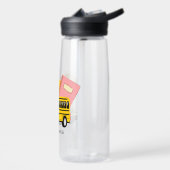 かわいいスクールバス新学期パーソナライズされた名 ウォーターボトル (左面)