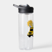 かわいいスクールバス新学期パーソナライズされた名 ウォーターボトル (右面)