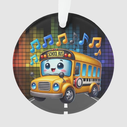 かわいいスクールバス オーナメント (正面)