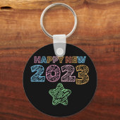 かわいいスケッチハッピーニューイヤー2023 キーホルダー (正面)