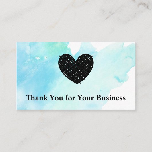 かわいいスケッチハート |水彩 | Tyカード 名刺 (正面)