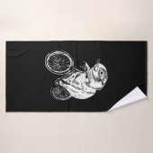 かわいいスケッチモルモット自転車 |かわいいペット好き バスタオル (バスタオル)
