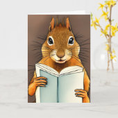 かわいいスケッチ水の色リス読ルの本 カード (黄色い花)