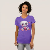 かわいいスケルトンのハート持ち Tシャツ (正面フル)