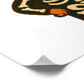 かわいいスケルトンの犬のハロウィンポスター、かわいい子犬のイラスト ポスター (角)