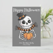 かわいいスケルトンイラスト フラットホリデーカード シーズンカード (スタンド正面)