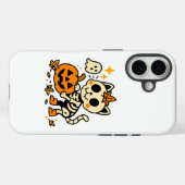 かわいいスケルトンキャットとカボチャ Case-Mate iPhoneケース (裏面 (横))