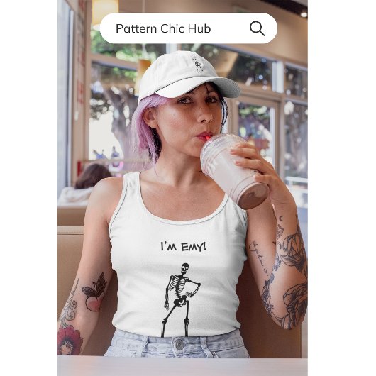 かわいいスケルトンダンスウィメンズトレーニングヨガピラティス タンクトップ