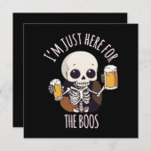 かわいいスケルトンハロウィーンオクトーバーフェスト 招待状 (正面/裏面)