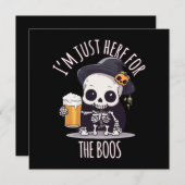 かわいいスケルトンハロウィーンオクトーバーフェスト 招待状 (正面/裏面)