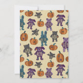 かわいいスケルトン動物とカボチャのハロウィンパーティー 招待状 (裏面)