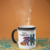 かわいいスケルトン動物とカボチャのハロウィーン モーフィングマグカップ