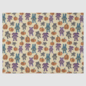 かわいいスケルトン動物とカボチャのハロウィーン 薄葉紙 (正面)