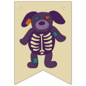 かわいいスケルトン動物とカボチャハローウィンパーティ バンティングフラッグ (第1の旗)