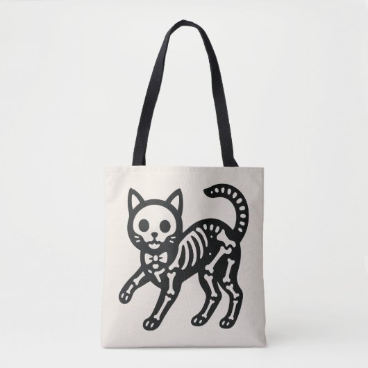かわいいスケルトン猫 トートバッグ (正面)
