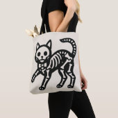 かわいいスケルトン猫 トートバッグ (クローズアップ)
