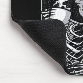 かわいいスケルトン飲みコーヒーハロウィーンの衣装 マウスパッド (コーナー)