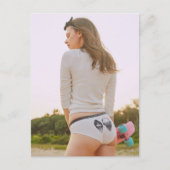 かわいいスケーターガール下着モデルはがき ポストカード (正面)