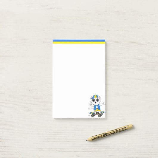 かわいいスケーター猫ポストイットノート ポストイット (デスク上)