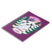 かわいいスケートで滑るペンギンのノートブックをパーソナライズ ノートブック (左側)