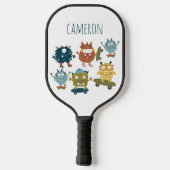 かわいいスケートボードのモンスタパーソナライズされたーズ名 ピックルボールラケット (裏面)