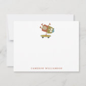 かわいいスケートボードの化け物パーソナライズされた文具 サンキューカード (正面)