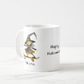 かわいいスケートボードウィッチハロウィーン コーヒーマグカップ (正面左)