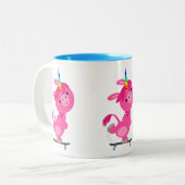 かわいいスケートボード漫画ユニコーン ツートーンマグカップ (正面左)