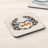 かわいいスケートンハンズハロウィ結婚したーン コースター (左側)