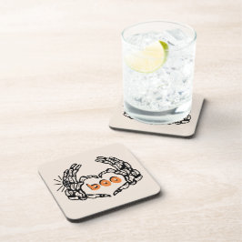 かわいいスケートンハンズハロウィ結婚したーン コースター