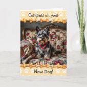 かわいいスコッチテリアの新しい家族、おめでとうございます カード (正面)